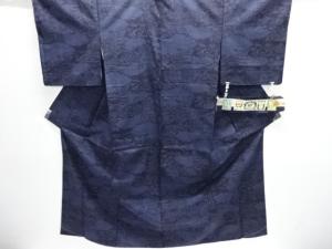 未使用品　奥順製　風景模様織り出し本場結城紬80亀甲着物(石下)(はたおり娘)